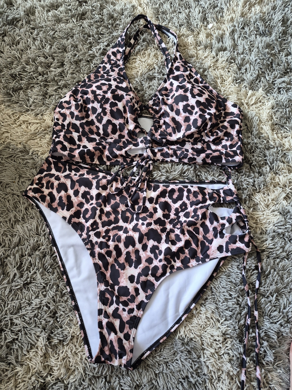 Pink Leopard Print Girls' One-Piece Swimsuit